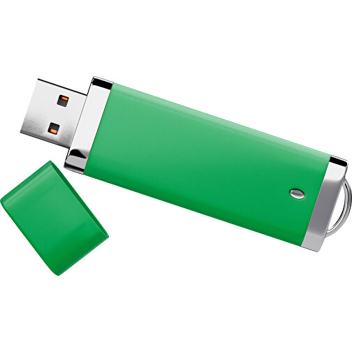 PromoPerfect USB-STICK 2.0 PLASTIK , grün MB , 65 GB , Gummiplastik, Kunststoff MB , 7,00cm x 0,70cm x 2,00cm (Länge x Höhe x Breite), Bild 1