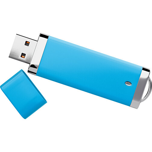 PromoPerfect USB-STICK 2.0 PLASTIK , himmelblau MB , 65 GB , Gummiplastik, Kunststoff MB , 7,00cm x 0,70cm x 2,00cm (Länge x Höhe x Breite), Bild 1