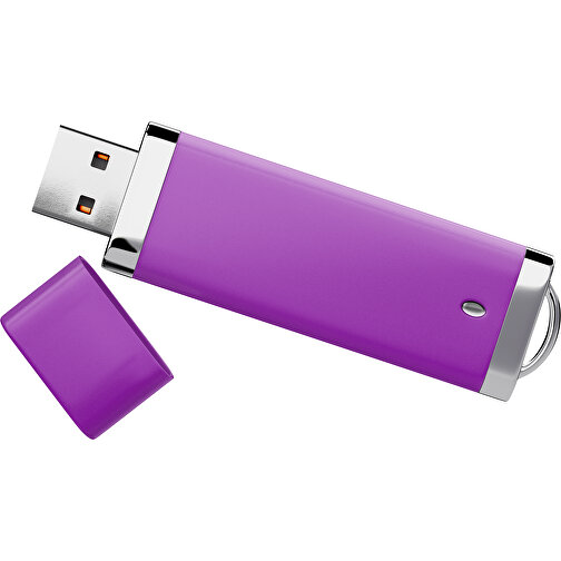 PromoPerfect USB-STICK 2.0 PLASTIK , dunkelmagenta MB , 65 GB , Gummiplastik, Kunststoff MB , 7,00cm x 0,70cm x 2,00cm (Länge x Höhe x Breite), Bild 1