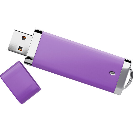 PromoPerfect USB-STICK 2.0 PLASTIK , lavendellila MB , 65 GB , Gummiplastik, Kunststoff MB , 7,00cm x 0,70cm x 2,00cm (Länge x Höhe x Breite), Bild 1