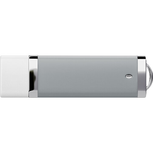 PromoPerfect USB-STICK 2.0 PLASTIK , silber / weiß MB , 32 GB , Gummiplastik, Kunststoff MB , 7,00cm x 0,70cm x 2,00cm (Länge x Höhe x Breite), Bild 2