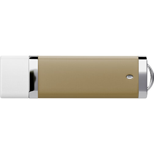 PromoPerfect USB-STICK 2.0 PLASTIK , gold / weiß MB , 32 GB , Gummiplastik, Kunststoff MB , 7,00cm x 0,70cm x 2,00cm (Länge x Höhe x Breite), Bild 2