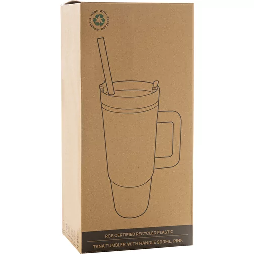 Tana gobelet en plastique recyclé RCS avec poignée 900ml, rose, Image 9