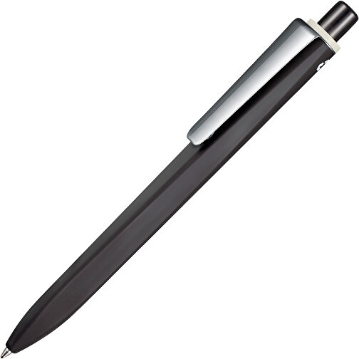 Kugelschreiber RIDGE RECYCLED SOFT M , Ritter-Pen, schwarz/grau, ABS u. Metall, 14,10cm (Länge), Bild 2