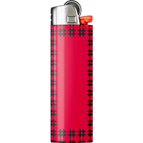 BIC® J26 Digital Wrap Feuerzeug , BiC, ampelrot / schwarz, Delrin®, Stahl, 2,50cm x 1,50cm x 8,20cm (Länge x Höhe x Breite), Bild 1