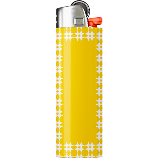 BIC® J26 Digital Wrap Feuerzeug , BiC, goldgelb / weiß, Delrin®, Stahl, 2,50cm x 1,50cm x 8,20cm (Länge x Höhe x Breite), Bild 1