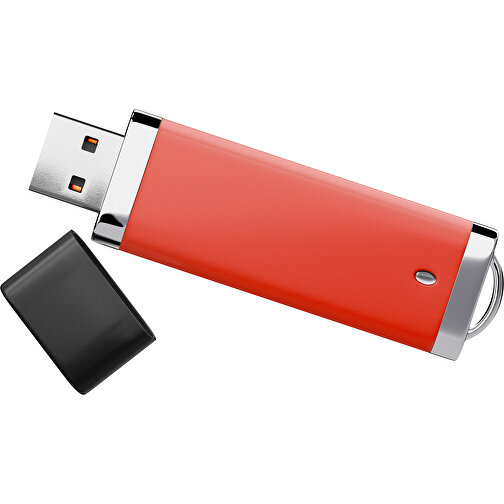 PromoPerfect USB-STICK 2.0 PLASTIK , rot / schwarz MB , 32 GB , Gummiplastik, Kunststoff MB , 7,00cm x 0,70cm x 2,00cm (Länge x Höhe x Breite), Bild 1