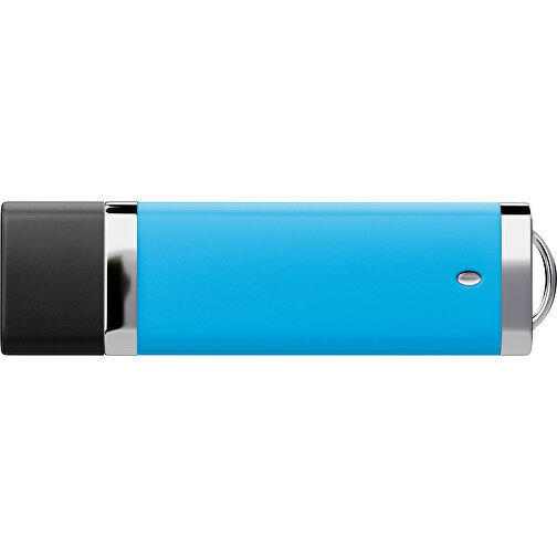 PromoPerfect USB-STICK 2.0 PLASTIK , himmelblau / schwarz MB , 2 GB , Gummiplastik, Kunststoff MB , 7,00cm x 0,70cm x 2,00cm (Länge x Höhe x Breite), Bild 2