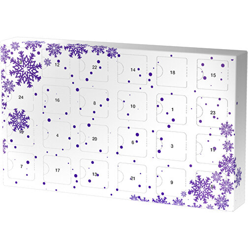 Wachsender Adventskalender , weiß / violet, Papier, Saatgut, 33,50cm x 19,90cm x 4,50cm (Länge x Höhe x Breite), Bild 1