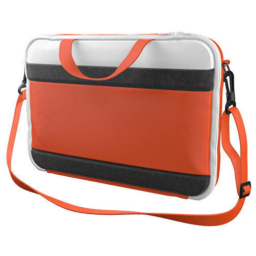 Laptoptasche Stripe , orange / weiss, Sublimation-fabric 200g - Polyester (PU), 36,00cm x 28,00cm x 5,00cm (Länge x Höhe x Breite), Bild 1