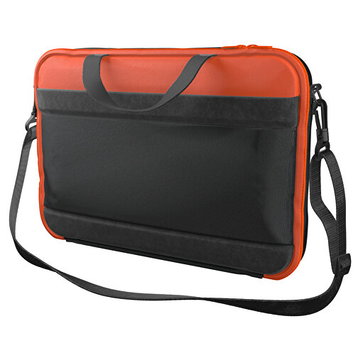 Laptoptasche Stripe , schwarz / orange, Sublimation-fabric 200g - Polyester (PU), 36,00cm x 28,00cm x 5,00cm (Länge x Höhe x Breite), Bild 1