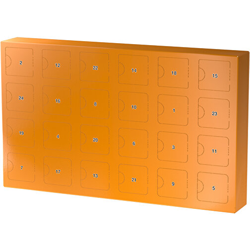 Wachsender Adventskalender , kürbisorange, Papier, Saatgut, 33,50cm x 19,90cm x 4,50cm (Länge x Höhe x Breite), Bild 1