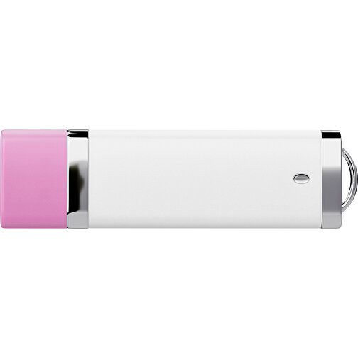 PromoPerfect USB-STICK 2.0 PLASTIK , weiß / rosa MB , 4 GB , Gummiplastik, Kunststoff MB , 7,00cm x 0,70cm x 2,00cm (Länge x Höhe x Breite), Bild 2