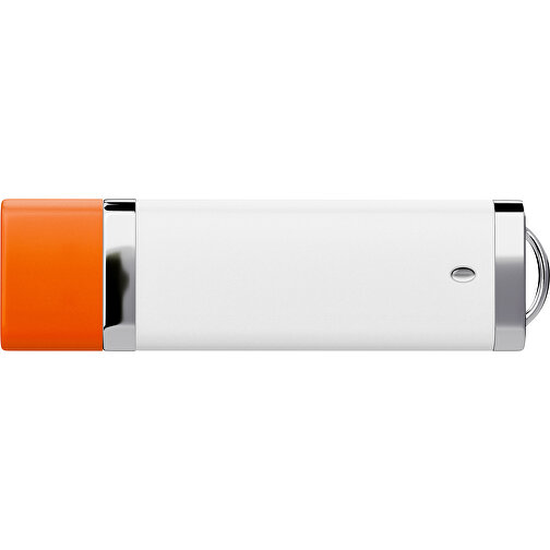 PromoPerfect USB-STICK 2.0 PLASTIK , weiß / orange MB , 4 GB , Gummiplastik, Kunststoff MB , 7,00cm x 0,70cm x 2,00cm (Länge x Höhe x Breite), Bild 2