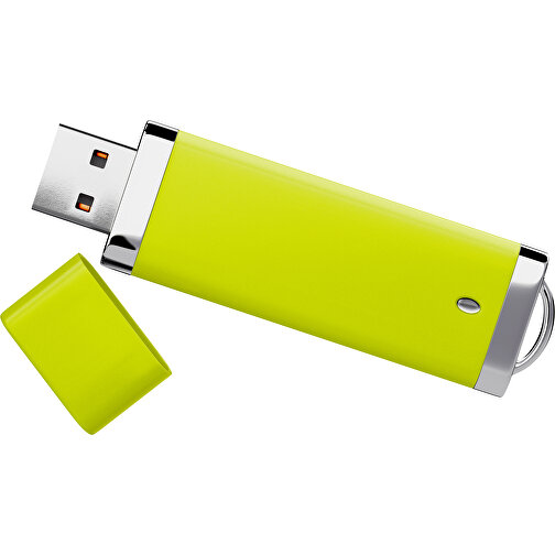 PromoPerfect USB-STICK 2.0 PLASTIK , hellgrün MB , 4 GB , Gummiplastik, Kunststoff MB , 7,00cm x 0,70cm x 2,00cm (Länge x Höhe x Breite), Bild 1