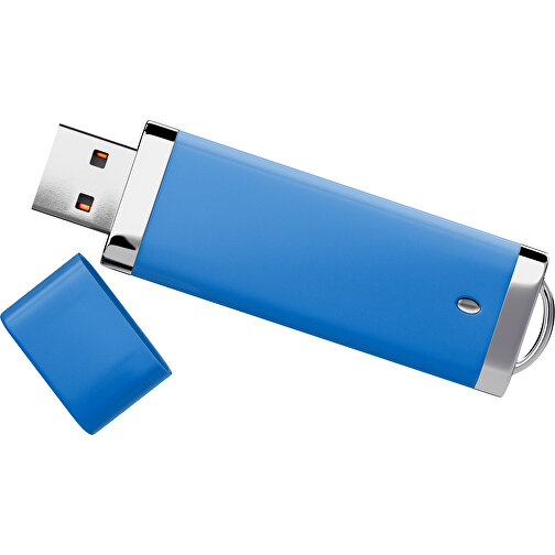 PromoPerfect USB-STICK 2.0 PLASTIK , kobaltblau MB , 4 GB , Gummiplastik, Kunststoff MB , 7,00cm x 0,70cm x 2,00cm (Länge x Höhe x Breite), Bild 1