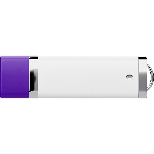 PromoPerfect USB-STICK 2.0 PLASTIK , weiß / violet MB , 32 GB , Gummiplastik, Kunststoff MB , 7,00cm x 0,70cm x 2,00cm (Länge x Höhe x Breite), Bild 2