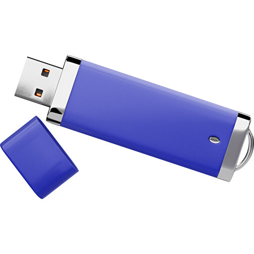 PromoPerfect USB-STICK 2.0 PLASTIK , blau MB , 32 GB , Gummiplastik, Kunststoff MB , 7,00cm x 0,70cm x 2,00cm (Länge x Höhe x Breite), Bild 1