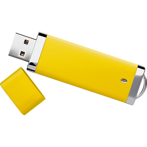 PromoPerfect USB-STICK 2.0 PLASTIK , goldgelb MB , 32 GB , Gummiplastik, Kunststoff MB , 7,00cm x 0,70cm x 2,00cm (Länge x Höhe x Breite), Bild 1