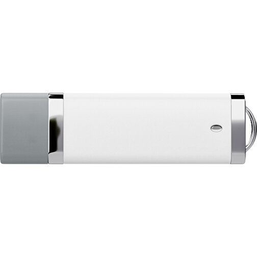 PromoPerfect USB-STICK 2.0 PLASTIK , weiß / silber MB , 2 GB , Gummiplastik, Kunststoff MB , 7,00cm x 0,70cm x 2,00cm (Länge x Höhe x Breite), Bild 2