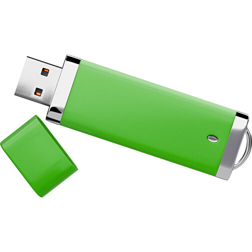 PromoPerfect USB-STICK 2.0 PLASTIK , grasgrün MB , 2 GB , Gummiplastik, Kunststoff MB , 7,00cm x 0,70cm x 2,00cm (Länge x Höhe x Breite), Bild 1