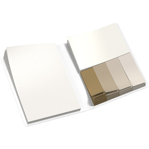 Softcover Haftnotiz-Set Stacey , weiss / gold, Papier, 10,60cm x 1,00cm x 7,60cm (Länge x Höhe x Breite), Bild 3