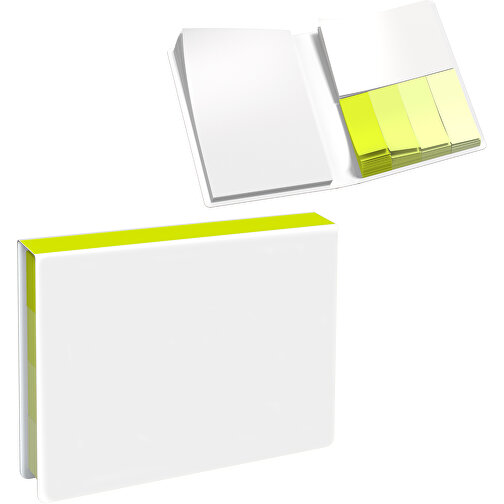 Softcover Haftnotiz-Set Stacey , weiss / hellgrün, Papier, 10,60cm x 1,00cm x 7,60cm (Länge x Höhe x Breite), Bild 1