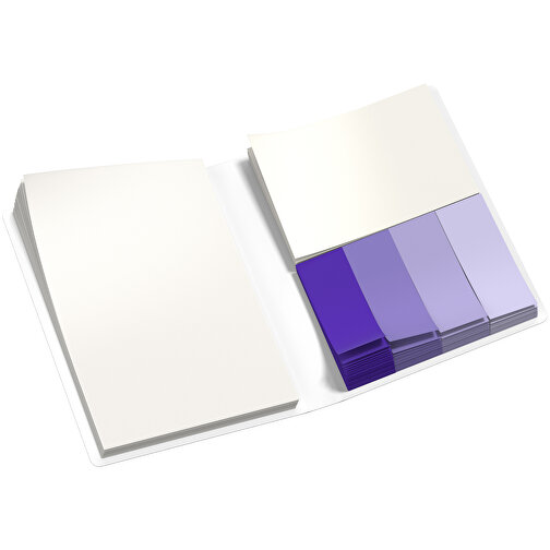 Softcover Haftnotiz-Set Stacey , violet / weiss, Papier, 10,60cm x 1,00cm x 7,60cm (Länge x Höhe x Breite), Bild 3