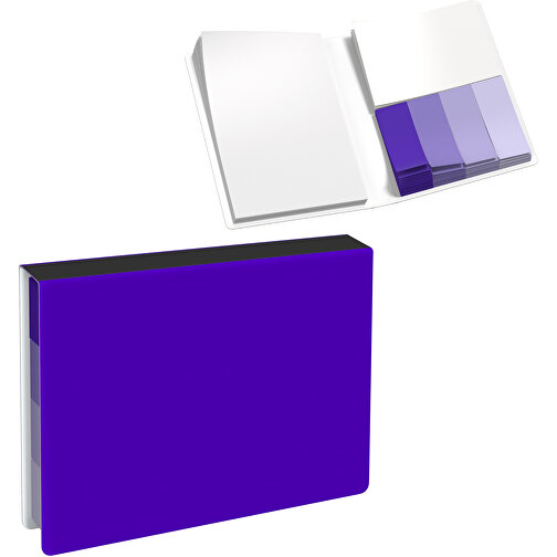 Softcover Haftnotiz-Set Stacey , violet / schwarz, Papier, 10,60cm x 1,00cm x 7,60cm (Länge x Höhe x Breite), Bild 1