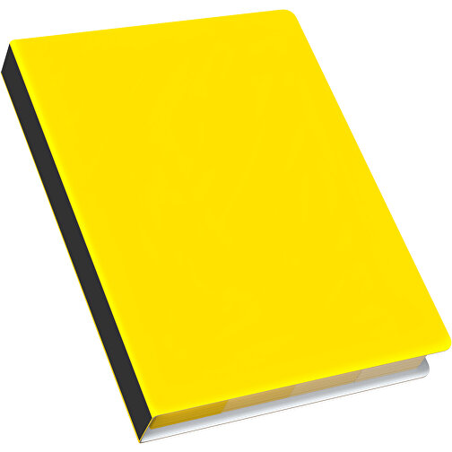 Softcover Haftnotiz-Set Stacey , goldgelb / schwarz, Papier, 10,60cm x 1,00cm x 7,60cm (Länge x Höhe x Breite), Bild 2