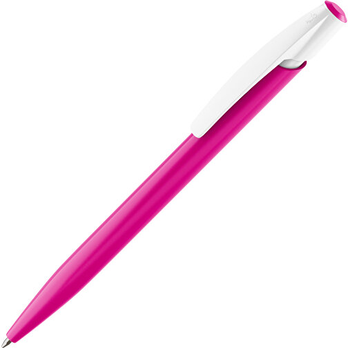 BIC® Media Clic Kugelschreiber Siebdruck , BiC, fuchsia / weiss, Kunststoff, 14,70cm x 1,30cm (Länge x Breite), Bild 1