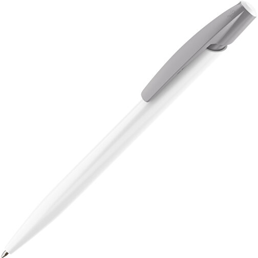 BIC® Media Clic Kugelschreiber Siebdruck , BiC, weiss / grau, Kunststoff, 14,70cm x 1,30cm (Länge x Breite), Bild 1