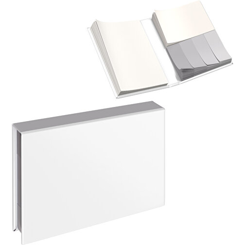 Hardcover Haftnotiz-Set Ana , weiss / hellgrau, Papier, 10,50cm x 1,50cm x 7,50cm (Länge x Höhe x Breite), Bild 1