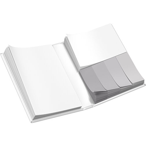 Hardcover Haftnotiz-Set Ana , weiss / hellgrau, Papier, 10,50cm x 1,50cm x 7,50cm (Länge x Höhe x Breite), Bild 3