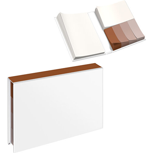 Hardcover Haftnotiz-Set Ana , weiss / braun, Papier, 10,50cm x 1,50cm x 7,50cm (Länge x Höhe x Breite), Bild 1