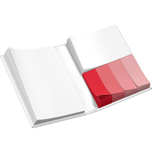 Hardcover Haftnotiz-Set Ana , weiss / ampelrot, Papier, 10,50cm x 1,50cm x 7,50cm (Länge x Höhe x Breite), Bild 3