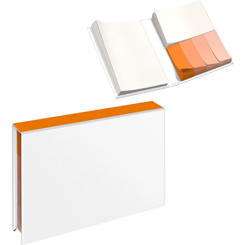 Hardcover Haftnotiz-Set Ana , weiß / gelborange, Papier, 10,50cm x 1,50cm x 7,50cm (Länge x Höhe x Breite), Bild 1