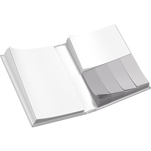 Hardcover Haftnotiz-Set Ana , hellgrau / weiss, Papier, 10,50cm x 1,50cm x 7,50cm (Länge x Höhe x Breite), Bild 3