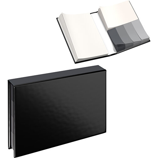 Hardcover Haftnotiz-Set Ana , schwarz / dunkelgrau, Papier, 10,50cm x 1,50cm x 7,50cm (Länge x Höhe x Breite), Bild 1