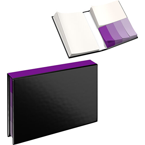 Hardcover Haftnotiz-Set Ana , schwarz / dunkelmagenta, Papier, 10,50cm x 1,50cm x 7,50cm (Länge x Höhe x Breite), Bild 1