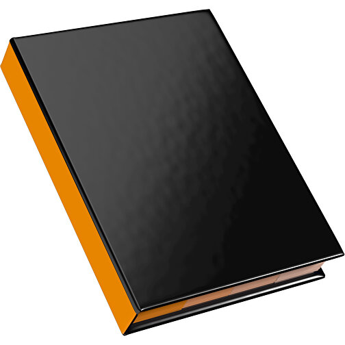 Hardcover Haftnotiz-Set Ana , schwarz / kürbisorange, Papier, 10,50cm x 1,50cm x 7,50cm (Länge x Höhe x Breite), Bild 2