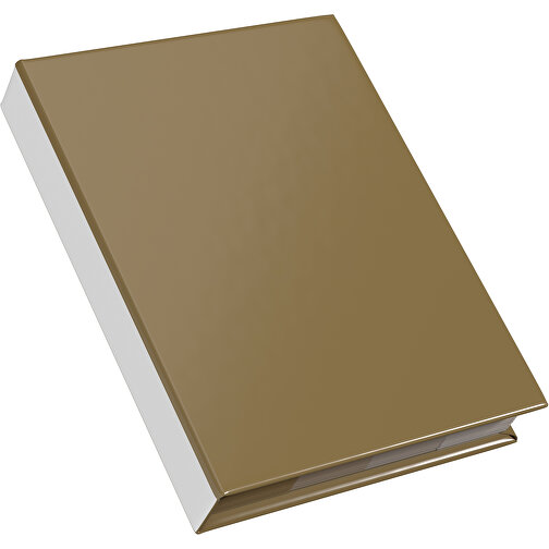 Hardcover Haftnotiz-Set Ana , gold / weiss, Papier, 10,50cm x 1,50cm x 7,50cm (Länge x Höhe x Breite), Bild 2