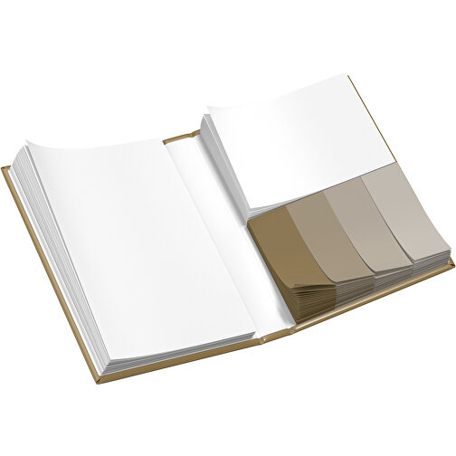 Hardcover Haftnotiz-Set Ana , gold / weiss, Papier, 10,50cm x 1,50cm x 7,50cm (Länge x Höhe x Breite), Bild 3