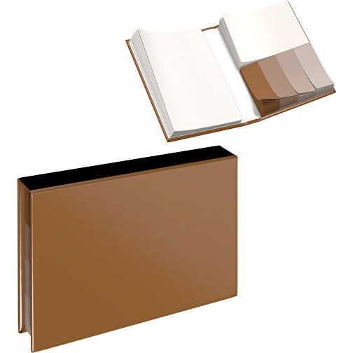 Hardcover Haftnotiz-Set Ana , erdbraun / schwarz, Papier, 10,50cm x 1,50cm x 7,50cm (Länge x Höhe x Breite), Bild 1