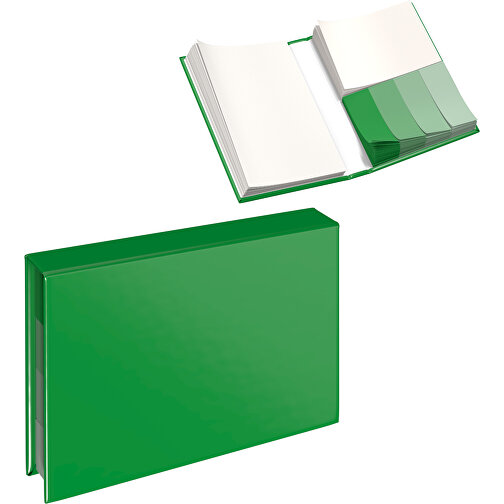 Hardcover Haftnotiz-Set Ana , grün, Papier, 10,50cm x 1,50cm x 7,50cm (Länge x Höhe x Breite), Bild 1