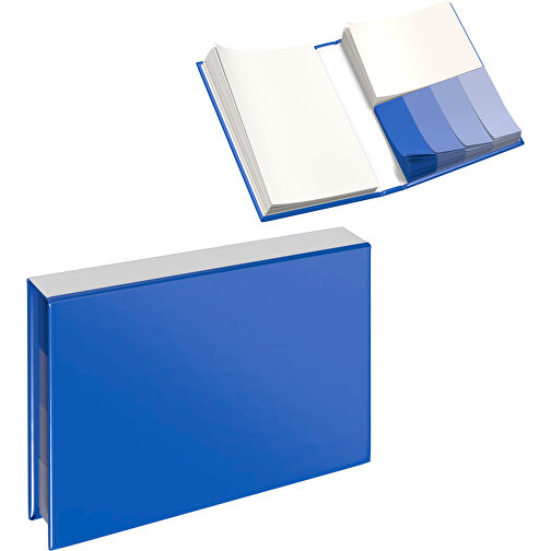 Hardcover Haftnotiz-Set Ana , kobaltblau / weiss, Papier, 10,50cm x 1,50cm x 7,50cm (Länge x Höhe x Breite), Bild 1