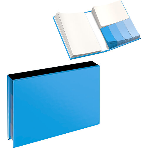 Hardcover Haftnotiz-Set Ana , himmelblau / schwarz, Papier, 10,50cm x 1,50cm x 7,50cm (Länge x Höhe x Breite), Bild 1