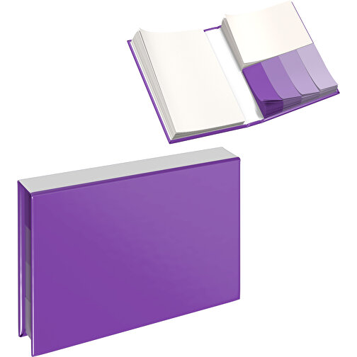 Hardcover Haftnotiz-Set Ana , lavendellila / weiss, Papier, 10,50cm x 1,50cm x 7,50cm (Länge x Höhe x Breite), Bild 1