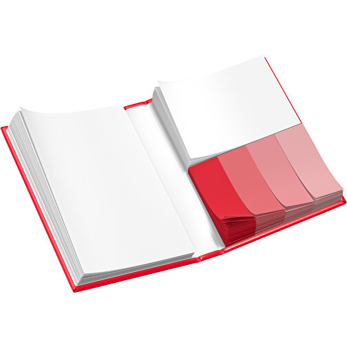 Hardcover Haftnotiz-Set Ana , ampelrot / weiss, Papier, 10,50cm x 1,50cm x 7,50cm (Länge x Höhe x Breite), Bild 3