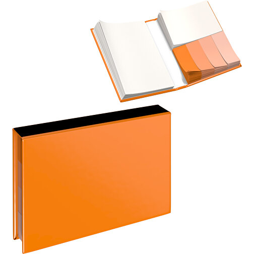 Hardcover Haftnotiz-Set Ana , gelborange / schwarz, Papier, 10,50cm x 1,50cm x 7,50cm (Länge x Höhe x Breite), Bild 1